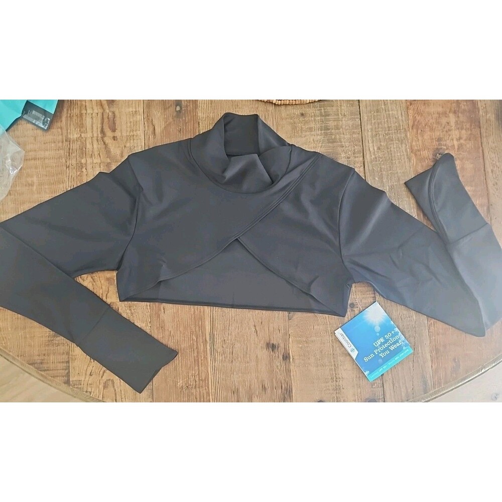 SOLD! Coolibar Swimshirt Top Kaycos Shrug WomenS UPF 50 Rash Guard Thumbholes S